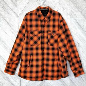 Dixxon The Hardhat Reversible Jacket Orange Plaid Solid Black Mens Size 2XL XXL